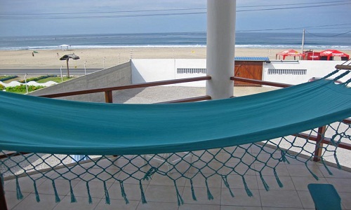 The beach and ocean view from the balcony Salinas beachfront property